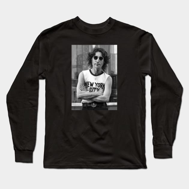 John Lennon Long Sleeve T-Shirt by AndreKoeks